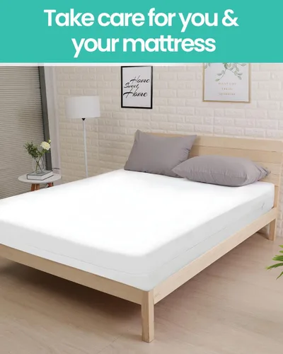 Miniatura 6 de Protector de colchón Queen de 60 x 80 pulgadas (6-10 pulgadas de profundidad), funda de colchón impermeable con cremallera, suave, transpirable