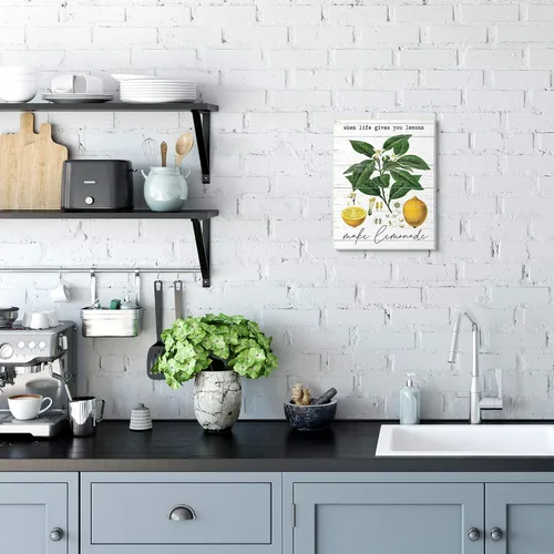 Miniatura 2 de Stupell Industries Life Gives Lemons Quote Country Fruit Anatomy, placa de pared con letras y forradas, 10 x 15 pulgadas, color blanco hueso