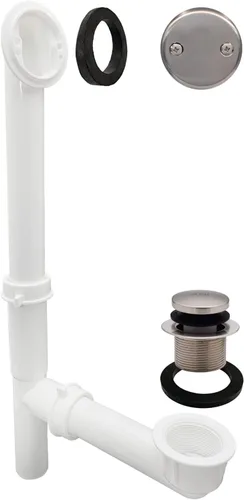 Miniatura 29 de Westbrass 593244-26 Kit de drenaje de residuos de baño con punta tubular blanca de 1-1/2 pulgadas, cromo pulido