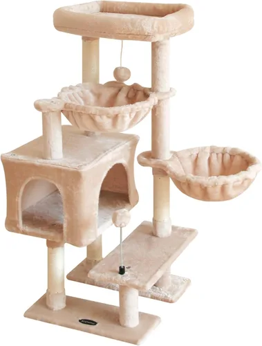 Miniatura 10 de KIYUMI - Árbol para gatos, torre para gatos, condominio con poste de rascado de sisal para gatos de interior, árbol para gatos, mueble para gatos