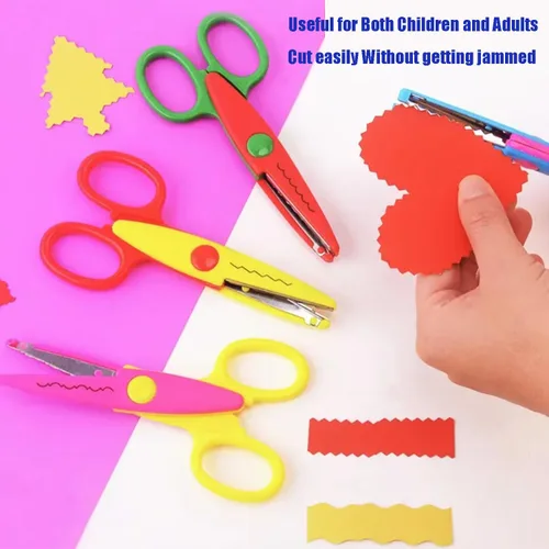 Miniatura 7 de Paper Edge - Juego de 6 tijeras de manualidades con patrones diferentes para profesores, álbumes de recortes, álbumes, niños, artes