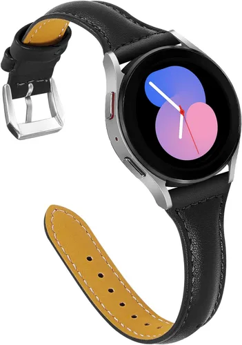 Miniatura 20 de JOYOZY Correa de cuero compatible con Samsung Galaxy Watch 6/7/FE/5/4 de 40 mm, 44 mm, Active (40 mm)/2 (40 mm) (44 mm), correa de muñeca delgada