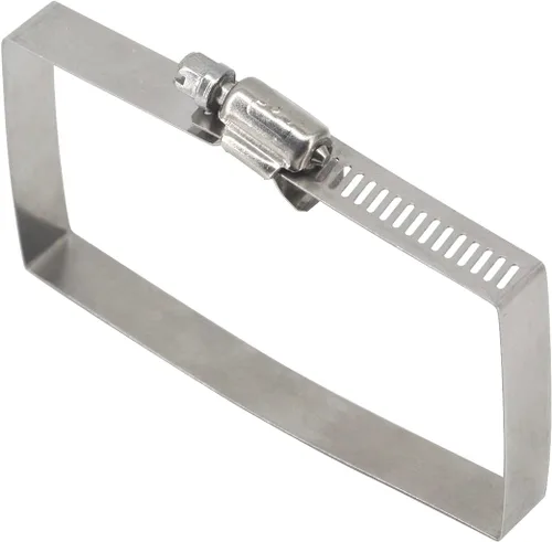 Miniatura 2 de Paquete de 10 abrazaderas cuadradas de acero inoxidable 304 de 1.969 x 1.969 in para tubo de cable rectangular