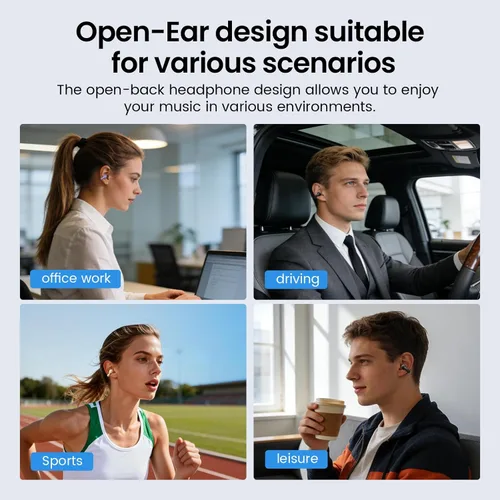Miniatura 7 de Auriculares con clip, auriculares de oreja abierta, mini auriculares de conducción ósea IPX6, impermeables, Bluetooth, Bluetooth 5.4, auriculares
