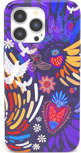 Funda para iPhone 14 Pro Max Casely | Viva La Vida | Collage de Frida Kahlo | Diseño Clásico Ultradelgado | Compatible con MagSafe