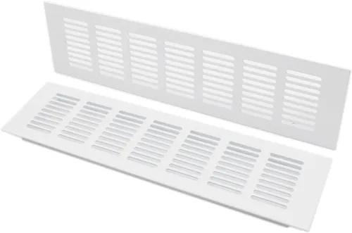 Miniatura 12 de 2 fundas para ventilación de aire, rejilla de ventilación de aleación de aluminio blanca rectangular, cubierta de rejilla de metal para armario