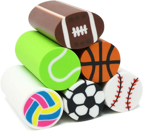 Honbay 6 borradores largos con temática deportiva, para baloncesto, fútbol, fútbol, béisbol, tenis, voleibol, suministros escolares en casa o