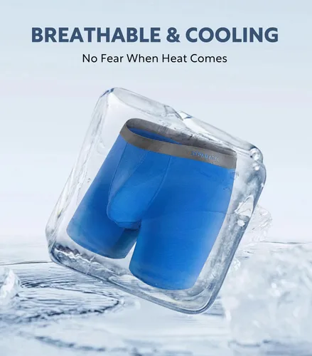 Miniatura 5 de Separatec Ropa interior transpirable de rayón refrescante para hombre, hecho de bambú, calzoncillos tipo bóxer para hombres, bolsa de bola, paquete