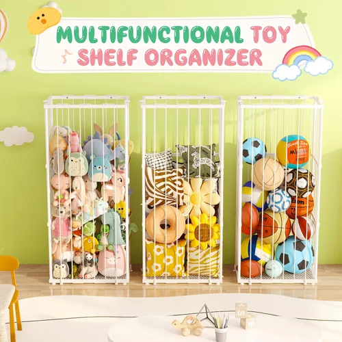 Miniatura 7 de Almacenamiento de animales de peluche de metal, soporte grande para animales de peluche con cordón elástico, almacenamiento de zoológico de animales