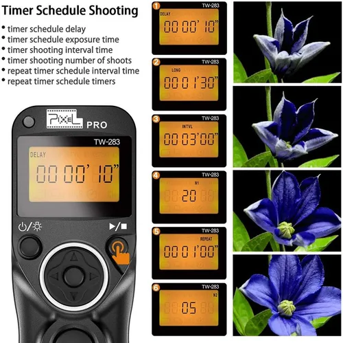Miniatura 3 de Liberación de obturador remoto compatible con Panasonic, PIXEL TW-283 L1 con control remoto inalámbrico, cable de liberación de obturador compatible