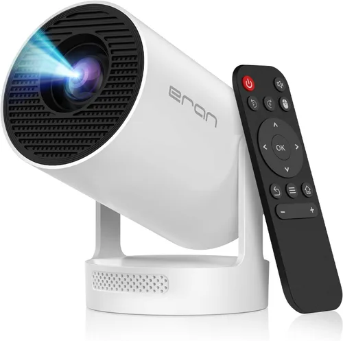 Miniatura 9 de Mini proyector portátil con soporte 4K, Bluetooth 5.4 WIFI6, altavoz base de sonido de 5 vatios, 160 ANSI, Android 11, rotación de 210°, proyector