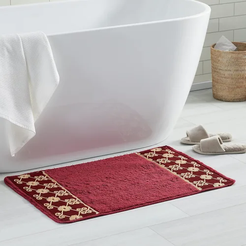 Miniatura 5 de Popular Bath Alfombra de baño, colección Vlegant Rosa, Borgoña/Oro