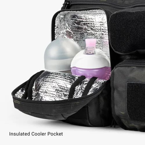 Miniatura 5 de Tactical Baby Gear Bolsa de pañales táctica de 4ª generación para papás con cambiador incluido, correas para cochecito Multicam Black