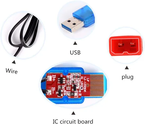 Miniatura 5 de 3.7v 400Ma Intelligence Lipo Battery Charger Toys Remote Control Airplane Model Helicopter JST-2P Plug USB Parts for Vestel LCD LED