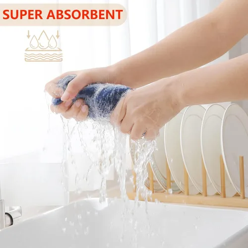Miniatura 77 de Homaxy Trapos de cocina de 100% algodón, tejido de punto gofre, ultrasuaves, absorbentes y de secado rápido, 12 x 12 pulgadas, paquete de 6, blanco