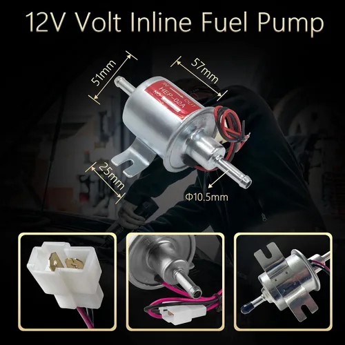 Miniatura 4 de Effoexpart - Bomba de combustible eléctrica universal de 12 V, transferencia de baja presión, 5-9 PSI, gasóleo, diésel, en línea, compatible