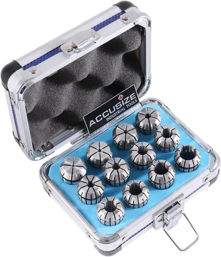 Miniatura 4 de Accusize Industrial Tools Juego de 12 pinzas Er-20, tamaño de 1/16 pulgadas hasta 1/2 pulgadas en caja de aluminio fuerte ajustada, 0223-0799