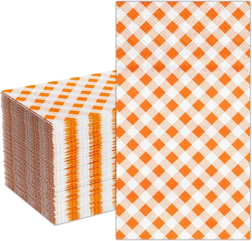 Miniatura 8 de DYLIVeS Servilletas a cuadros verdes, paquete de 80 toallas de invitados a cuadros verdes y blancos, servilletas de fiesta, toallas de mano de papel