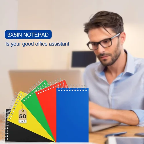 Miniatura 7 de Leelosp Cuadernos pequeños en espiral de 3 x 5 pulgadas, mini bloc de notas de bolsillo con forro y encuadernación de alambre para regalos escolares