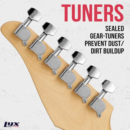 Miniatura 5 de LyxPro Guitarra eléctrica de 30 pulgadas, serie TL, cuerpo de madera de Paulownia de tamaño completo, golpeador de 3 capas, cuello en forma de C