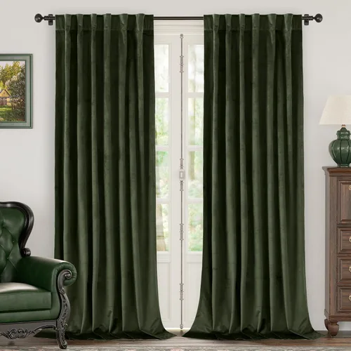 Miniatura 36 de BGment Cortinas de terciopelo rosa polvoriento, 2 paneles de 84 pulgadas, 2 paneles para sala de estar, aislamiento térmico de lujo, reducen