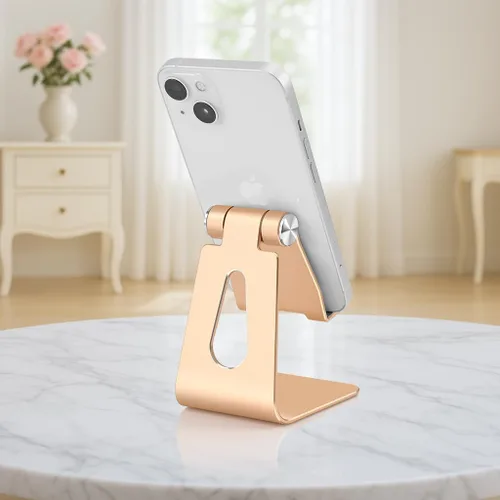 Miniatura 6 de Soporte ajustable del teléfono celular de la aleación de aluminio, soporte del teléfono del metal de sobremesa, base del teléfono de escritorio