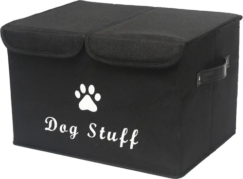 Miniatura 11 de Caja de almacenamiento de juguetes para mascotas con tapa y organizador de cesta, cubo plegable perfecto para sala de estar, sala
