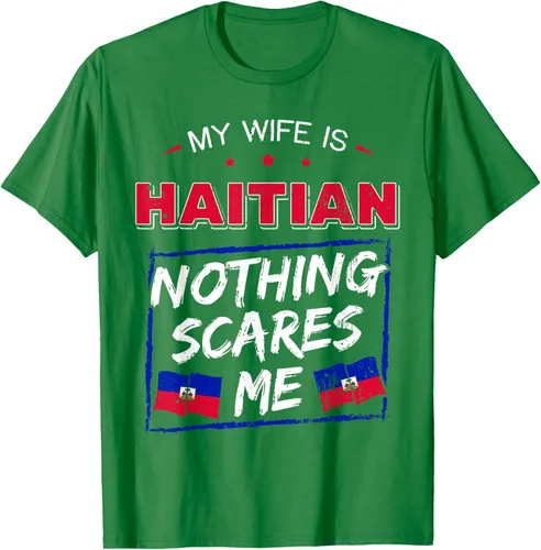 Miniatura 54 de My Wife Is Haitian Republic of Haiti Heritage Roots - Camiseta con bandera, Negro, S