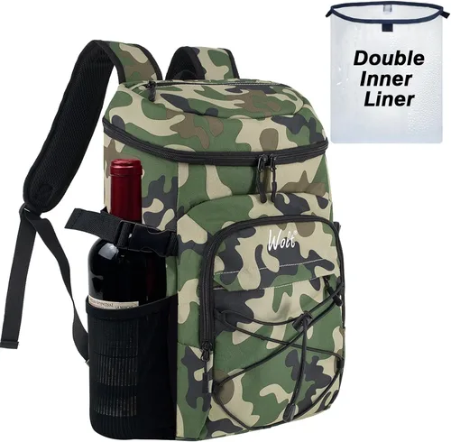Miniatura 8 de WOLT Mochila enfriadora, 24 latas aisladas, a prueba de fugas, ligera y suave, enfriador de camping, enfriador de playa de gran capacidad, mochila