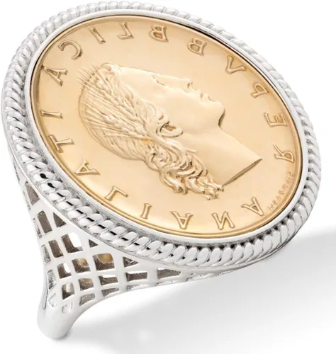 Miniatura 2 de Miabella Anillo de plata de ley 925 genuino italiano de 20 liras para mujer Plata de ley 925