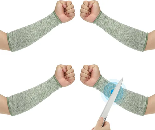Miniatura 13 de PATIKIL Mangas protectoras de seguridad para brazo resistente a los cortes Mangas de antebrazo Manga HPPE Nivel 5 Protección para piel fina y Gris