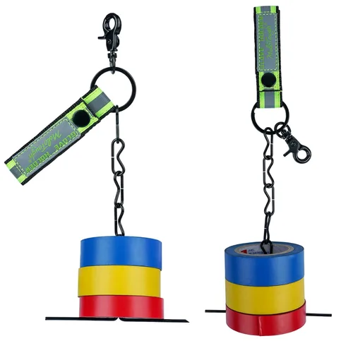 Miniatura 5 de MELOTOUGH Correa de cinta para cinturón de herramientas, portacinta para electricistas con cadena, llavero y mosquetón con gatillo
