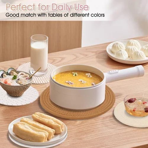 Miniatura 7 de Billbotk Salvamanteles para ollas y sartenes calientes, 6 remaches bohemios para platos calientes, soportes para ollas para cocina, almohadillas