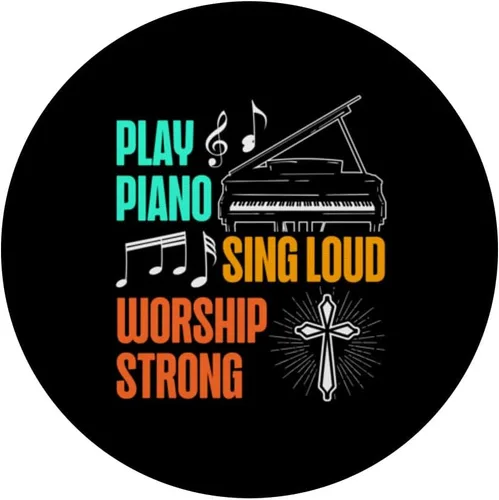 Miniatura 3 de Toca Piano Cantar Fuerte Adoración Fuerte Reproductor de Piano Amante de la Música PopSockets Estándar PopGrip