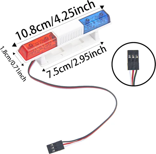 Miniatura 5 de ShareGoo - Luces de policía de simulación RC para coche, luz LED, luz de techo, decoración compatible con Traxxas HSP HPI Tamiya 4WD Axial Arrma