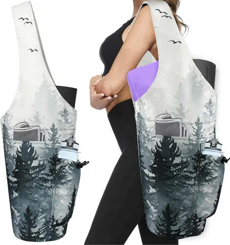 Miniatura 15 de Bolsa para Esterilla de Yoga - Bolsa Transportadora Tipo Tote Larga de Gran Apertura para Esterilla de Yoga con Bolsillo Impermeable con Cremallera