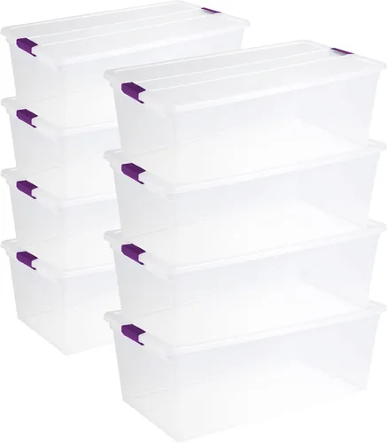 Miniatura 16 de Sterilite ClearView - Paquete de 12 cajas de pestillo de 6 cuartos de galón, contenedores organizadores apilables con tapas de pestillo