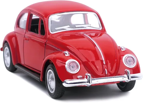 Berry President 1967 Clásico Beetle Bug Vintage 1/32 Escala Diecast Metal Tire de Coche de Juguete Modelo para Regalo/Niños (ROJO)