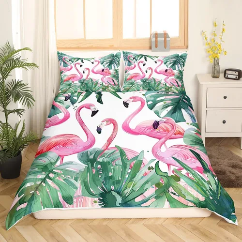 Miniatura 19 de Erosebridal Juego de ropa de cama de pingüinos, funda de edredón de animales antárticos para niños y niñas, funda de edredón estilo caricatura