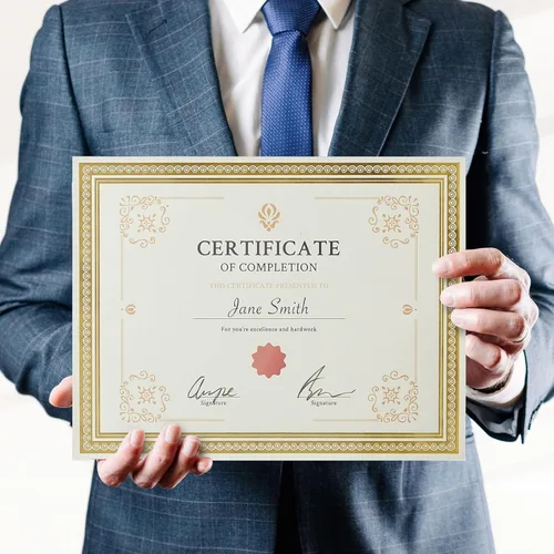 Miniatura 2 de Juvale Papel de certificado de lámina dorada, papel de premio compatible con impresoras para impresión, cartulina versátil con borde dorado, 8.5 x