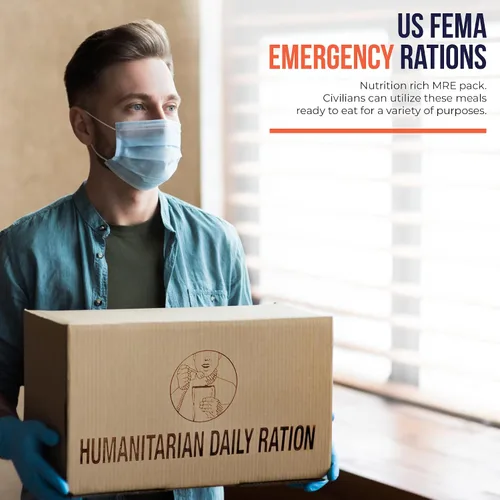 Miniatura 4 de The Wornick Company - Raciones listas para comer (MRE), 1 caja de raciones humanitarias excedentes militares estadounidenses, FEMA, paquete de 10/20