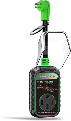 Miniatura 7 de EyGde Adaptador RV de 30 amperios a 50 amperios con protector de sobretensiones, NEMA TT-30P macho a enchufe hembra 14-50R, analizador de circuitos