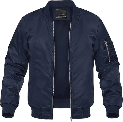 Miniatura 18 de MAGNIVIT - Chaqueta bomber ligera para hombre, cortavientos, casual, para primavera y otoño, para exteriores