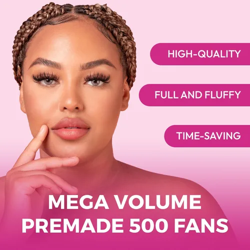 Miniatura 2 de Eyesy Lash 500 abanicos Promade - Abanicos de pestañas prefabricadas con volumen para extensiones de pestañas, base puntiaguda, hechas a mano