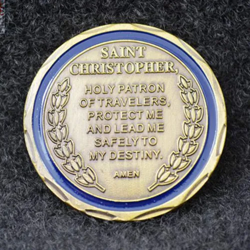 Miniatura 5 de Moneda de oración de San Cristóbal Proteger de Estados Unidos