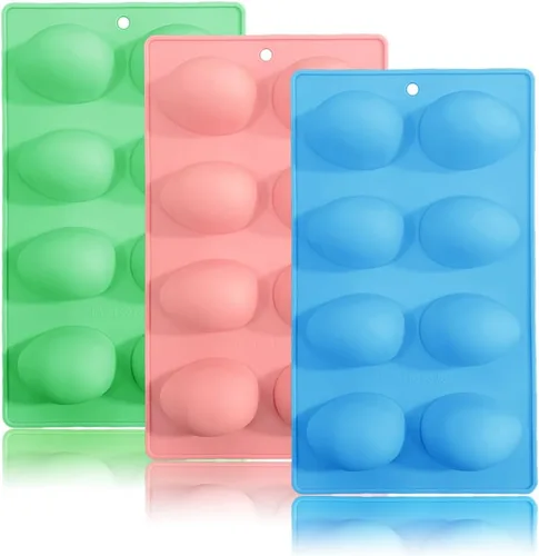 Miniatura 12 de Paquete de 2 moldes de chocolate para gomitas de Pascua, 18 cavidades, huevo, conejo, dulces, bandeja para hornear pastel de chocolate, postre