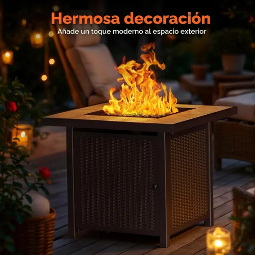 Miniatura 7 de BALI OUTDOORS - Mesa para fogata de gas propano 32 pulgadas, 50,000 BTU, fogatas cuadradas de gas para exterior, color marrón