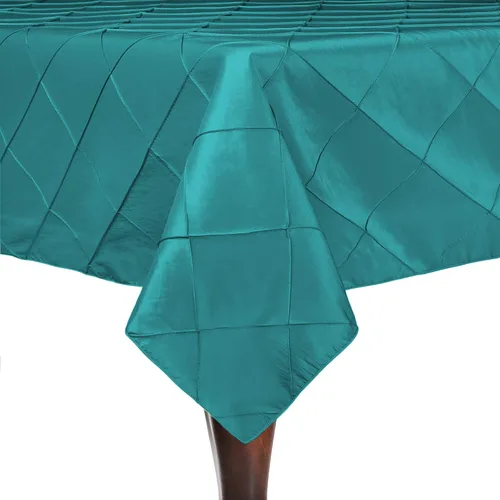 Miniatura 24 de Ultimate Textile Mantel rectangular bordado de tafetán Pintuck de 60 x 90 pulgadas, color verde ácido