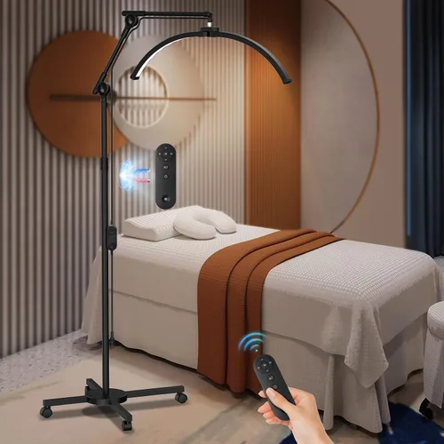 CGBE Lámpara de Altura Ajustable para Pestañas: Lámpara para esteticista con base rodante para facial para esteticista profesional - Diseño plegable