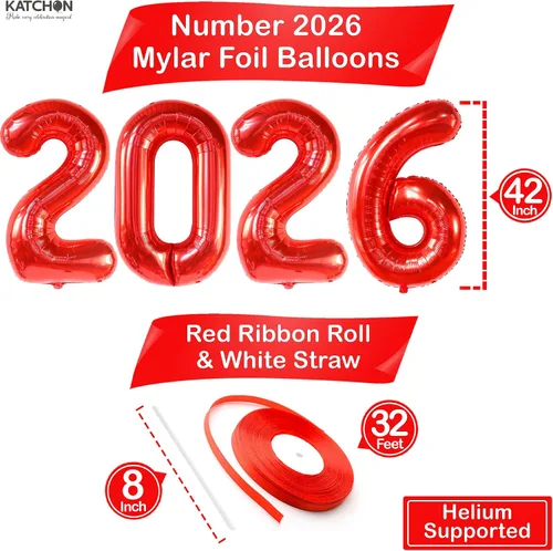 Miniatura 2 de KatchOn - Globos rojos gigantes 2023 de 40 pulgadas, globos de graduación 2023 rojos, decoraciones de fiesta de graduación 2023, globos para Rojo